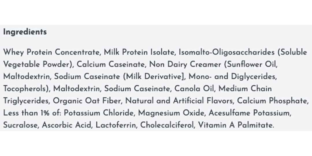 muscle milk protein powder ingredients