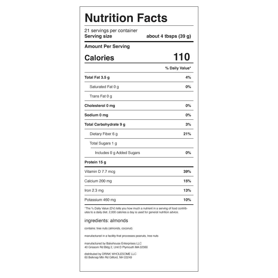 vegan unflavored protein powder nutrition facts