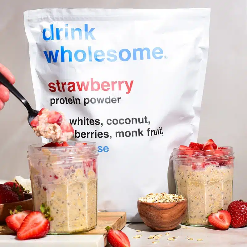 overnight-oats-with-protein-powder overnight oats made with drink wholesome protein powder