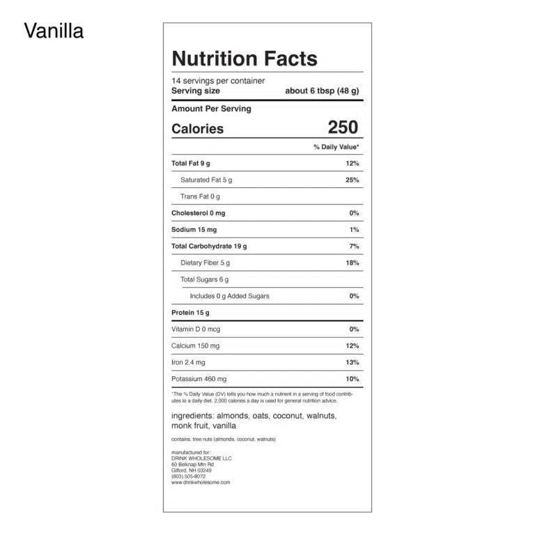 Minimally-Processed Vegan Meal Replacement Powder for Sensitive
