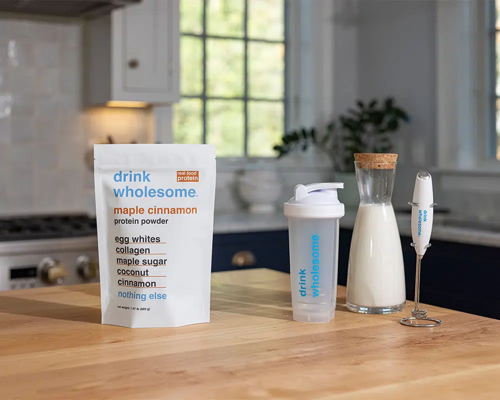 drink wholesome maple cinnamon protein powder